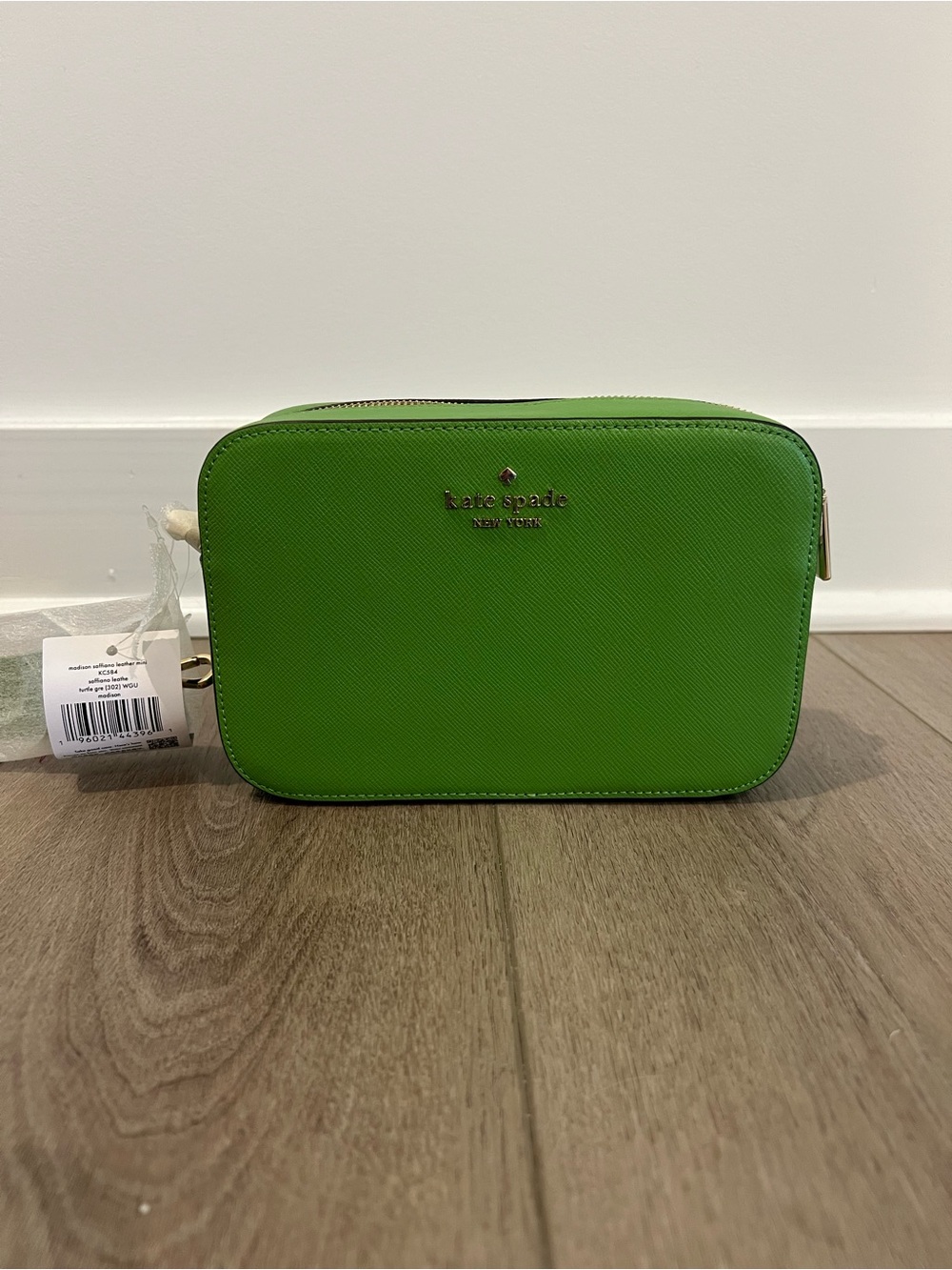NWT Kate Spade Madison Saffiano Leather Mini Camera Crossbody Bag  Turtle Green
